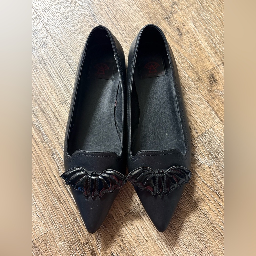 Black Bat Embellished Flats